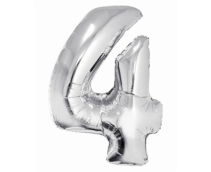 GOD BALON FOLIE ALUMINIU Smart, digit 4, 76cm, silver CH-SSR4 [1]