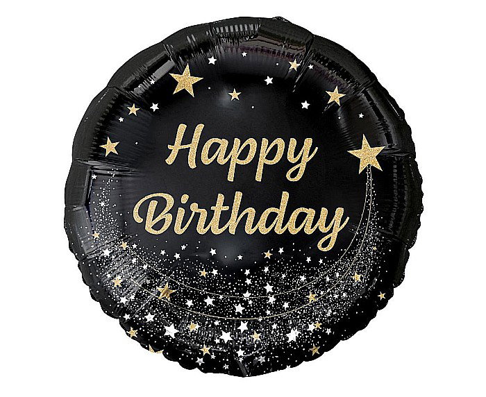 GOD BALON FOLIE ALUMINIU B&C Happy Birthday, black, 45cm FG-OHBC [2]