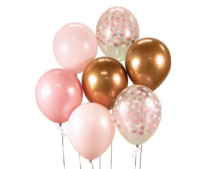GOD BALOANE Balloon Bouquet B&C, 30cm, pink and copper, 7/set BB-RMD7 [1]