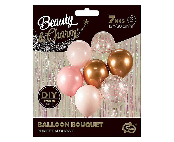 GOD BALOANE Balloon Bouquet B&C, 30cm, pink and copper, 7/set BB-RMD7 [2]
