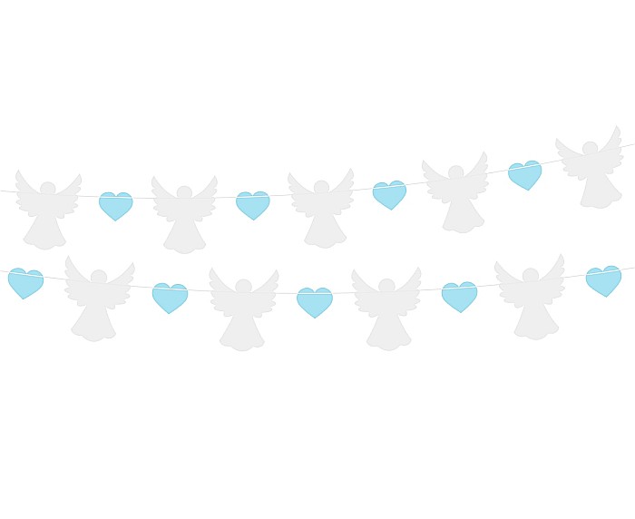 GOD GHIRLANDA DIN HARTIE Angels and Hearts, blue, 150cm 10*12/5*4cm PF-GPAN [1]