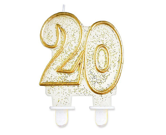 GOD LUMANARI TORT Number 20, gold outline, 6.5cm PF-SCZK20 [1]