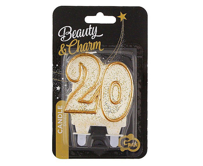 GOD LUMANARI TORT Number 20, gold outline, 6.5cm PF-SCZK20 [3]