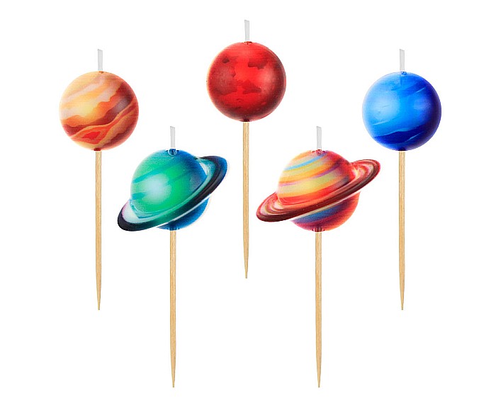 GOD LUMANARI TORT Pick candles Planets, 7cm, 5/set SF-SPPL [1]