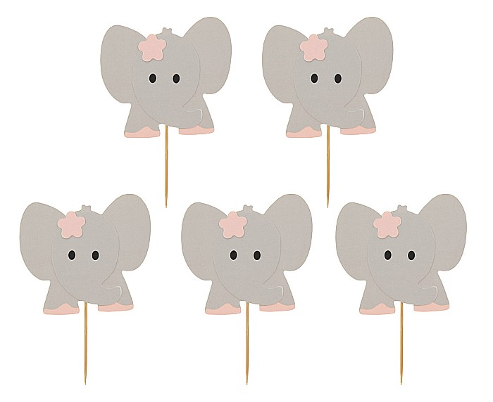 GOD DECORATIUNI PENTRU BRIOSE Elephant, pink, 10/set RV-PSRO [1]