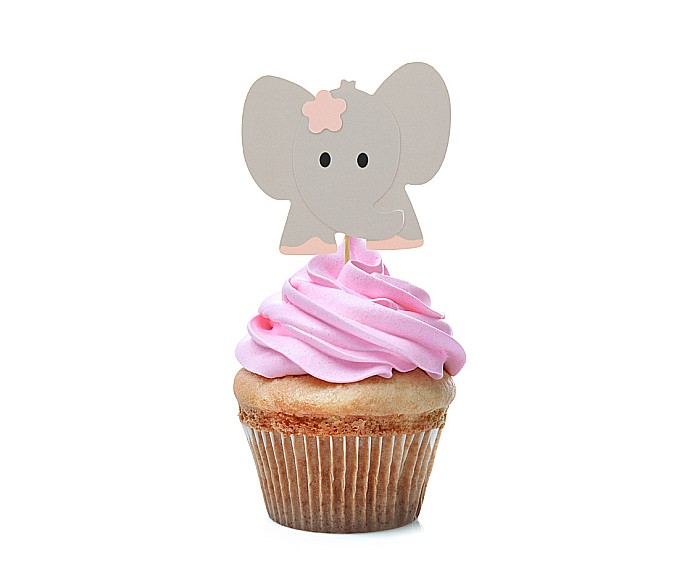 GOD DECORATIUNI PENTRU BRIOSE Elephant, pink, 10/set RV-PSRO [2]