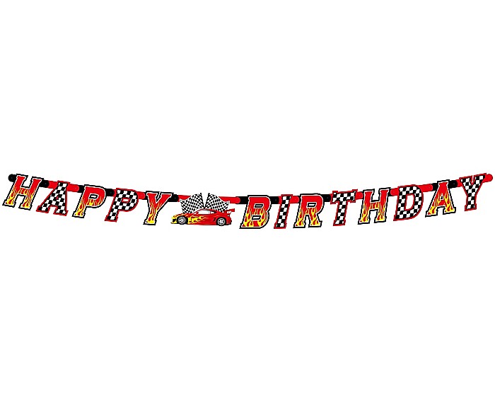 GOD GHIRLANDA DIN HARTIE Happy Birthday, Car Race, 220cm PF-GWYG [2]