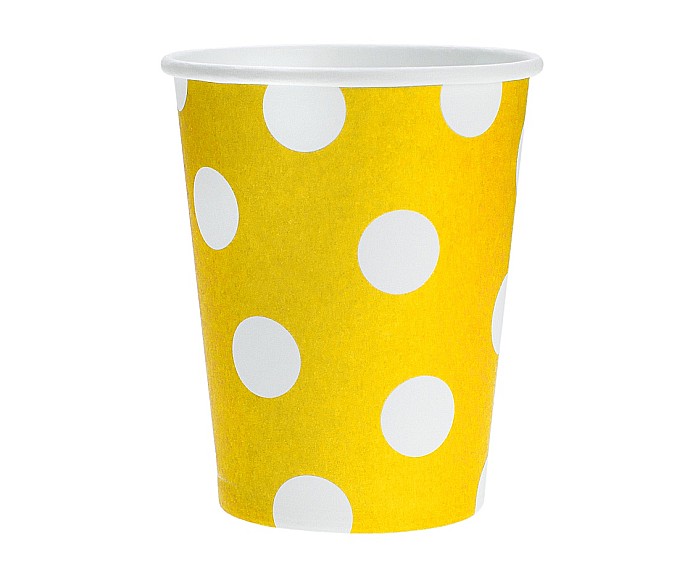 GOD PAHARE CARTON Polka Dots, yellow, 270 ml / 6 pcs PF-KGZO [1]