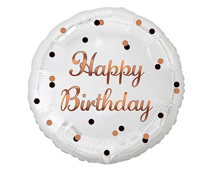 GOD BALON FOLIE ALUMINIU B&C Happy Birthday, white, rose-gold, 45cm FG-OHBB [1]