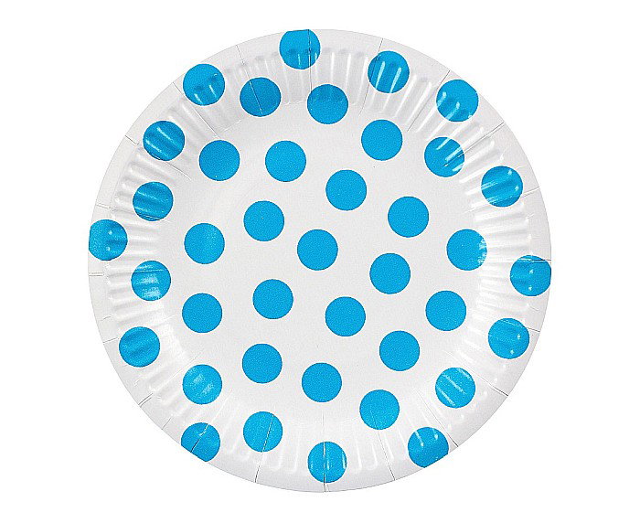 GOD FARFURII CARTON Polka Dots, sky blue, 18cm 6/set PW-TGB7 [1]