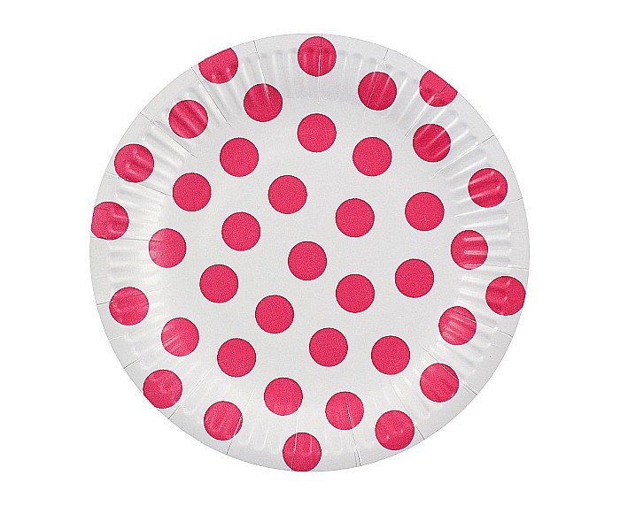 GOD FARFURII CARTON Polka Dots, magenta, 18cm 6/set PW-TGM7 [1]