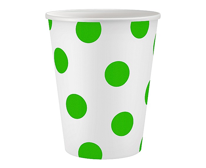 GOD PAHARE CARTON Polka Dots, pistachio, 250ml 6/set PW-KPGP [1]