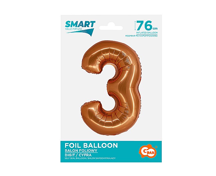 GOD BALON FOLIE ALUMINIU SMART 3 CUPRU 76CM CH-SMD3 [2]