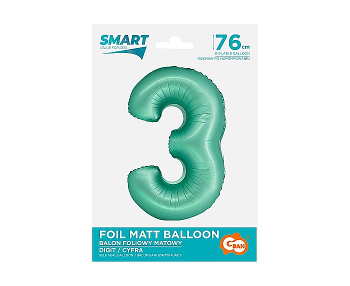 GOD BALON FOLIE ALUMINIU SMART 3 MAT MINT 76CM CH-SMT3 [3]