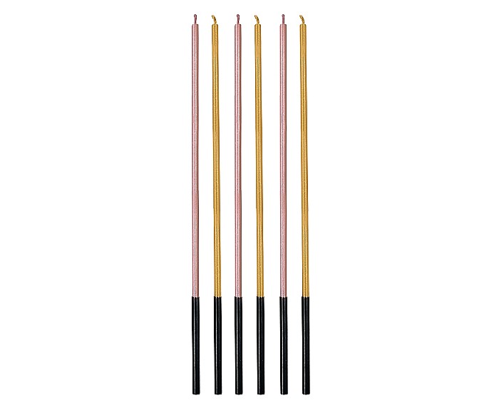 GOD LUMANARI TORT Metallic, pink/gold, 17cm 6/set 7C-SMRZ [1]