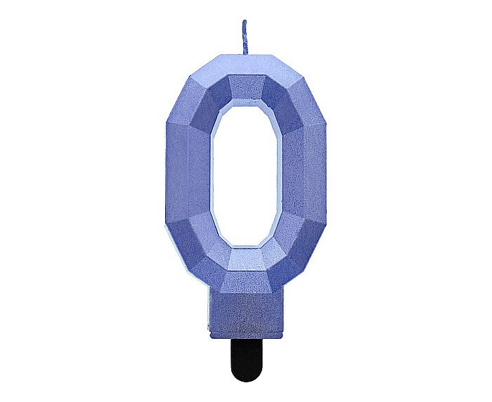 GOD LUMANARI TORT Number 0, Diamond, metallic dark blue, 7.6cm PF-SDC0 [1]