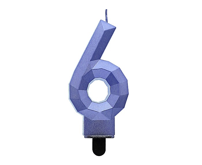 GOD LUMANARI TORT Number 6, Diamond, metallic dark blue, 7.6cm PF-SDC6 [1]