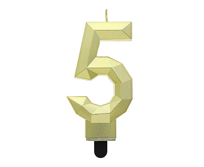 GOD LUMANARI TORT Number 5, Diamond, metallic gold, 7.6cm PF-SDZ5 [1]
