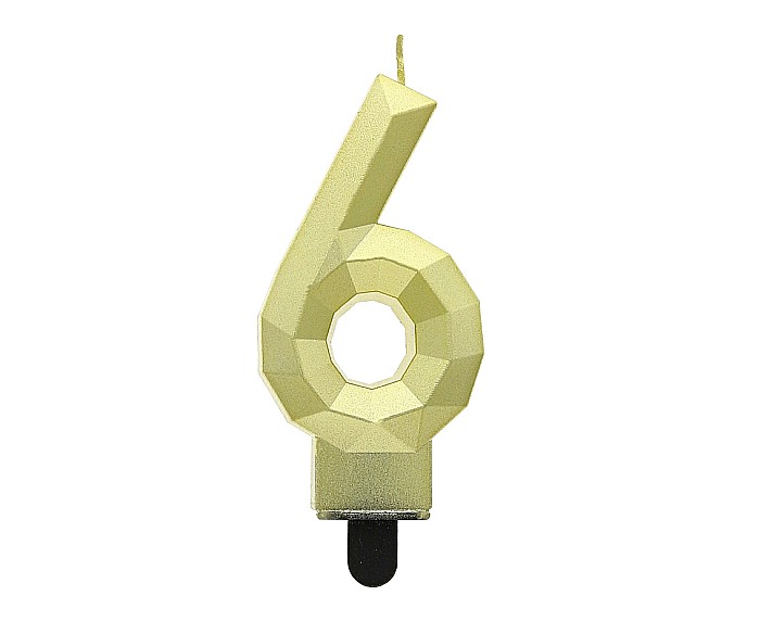 GOD LUMANARI TORT Number 6, Diamond, metallic gold, 7.6cm PF-SDZ6 [1]