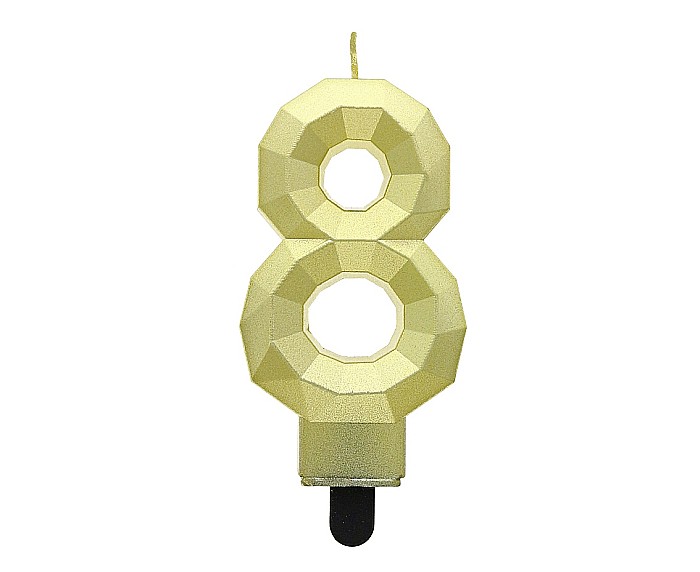 GOD LUMANARI TORT Number 8, Diamond, metallic gold, 7.6cm PF-SDZ8 [1]