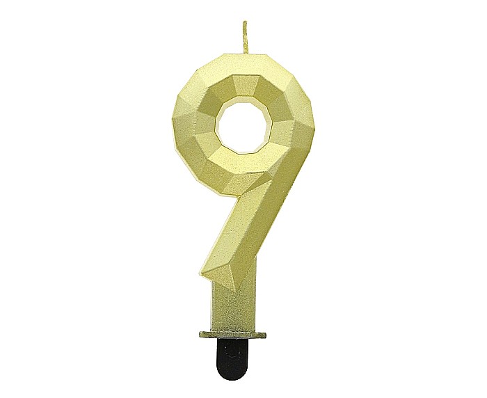 GOD LUMANARI TORT Number 9, Diamond, metallic gold, 7.6cm PF-SDZ9 [1]