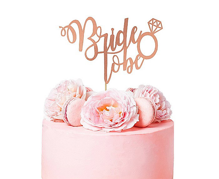 GOD DECORATIUNI DIN LEMN PENTRU TORT Bride to be, rose gold RV-DBBR [1]