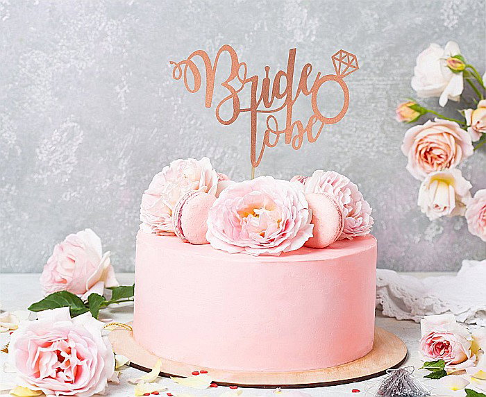 GOD DECORATIUNI DIN LEMN PENTRU TORT Bride to be, rose gold RV-DBBR [2]