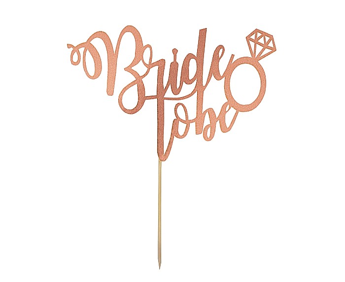 GOD DECORATIUNI DIN LEMN PENTRU TORT Bride to be, rose gold RV-DBBR [4]