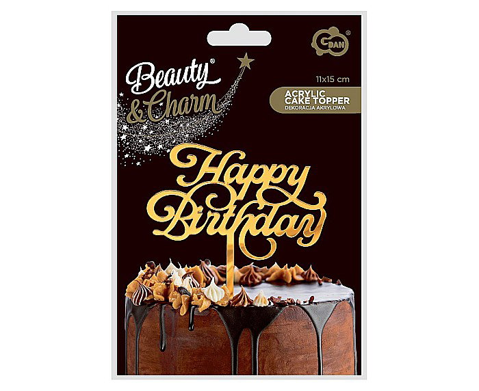GOD DECORATIUNI PENTRU TORT Acrylic cake topper, Happy Birthday, 11*15cm PF-DAHB [2]