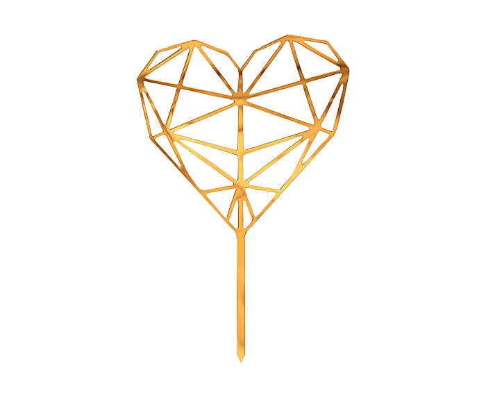 GOD DECORATIUNI PENTRU TORT Acrylic cake topper, Diamond Heart, gold, 16*10cm PF-DADH [1]