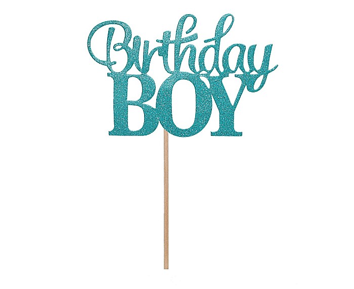 GOD DECORATIUNI PENTRU TORT Birthday Boy, glitter blue, 10*7cm PF-DPBB [1]