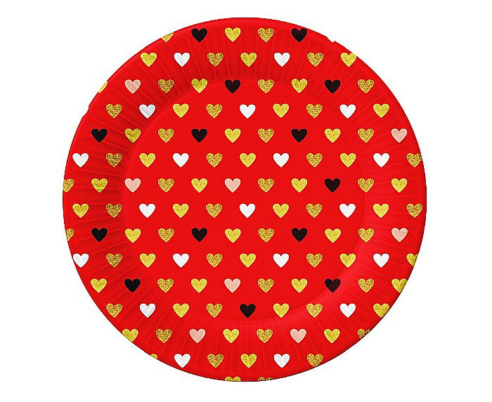 GOD FARFURII CARTON XOXO, red 18cm 6/set PG-TXC6 [1]