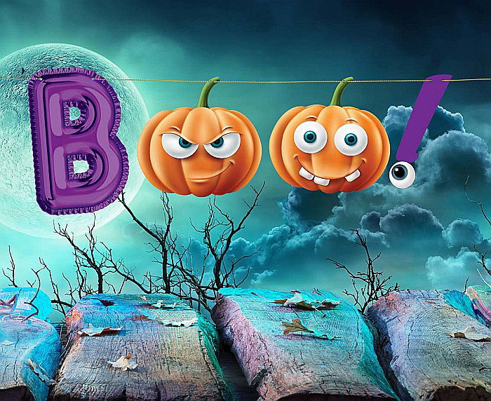 GOD GHIRLANDA DIN HARTIE Boo, purple, orange, 150cm RV-GPBO [2]