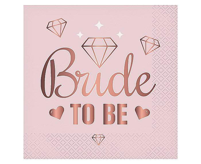 GOD SERVETELE 33*33CM 20/SET BRIDE TO BE ROZ PW-SBBR [1]