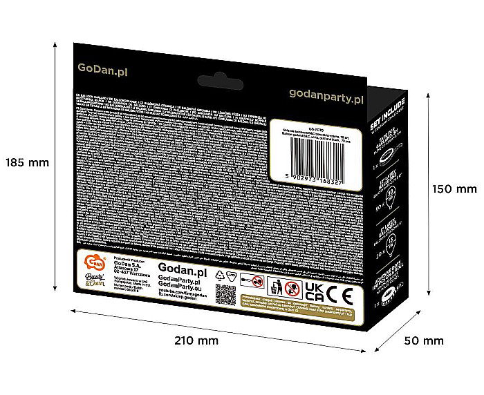 GOD GHIRLANDA DIN BALOANE B&C white, gold and black, 70 pcs GB-ZC70 [4]