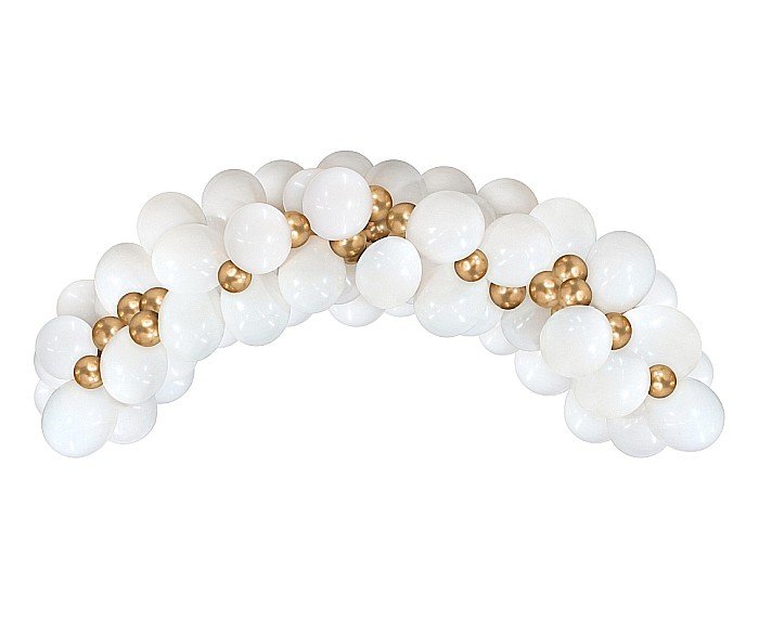 GOD GHIRLANDA DIN BALOANE B&C white and gold, 70 pcs GB-BZ70 [1]