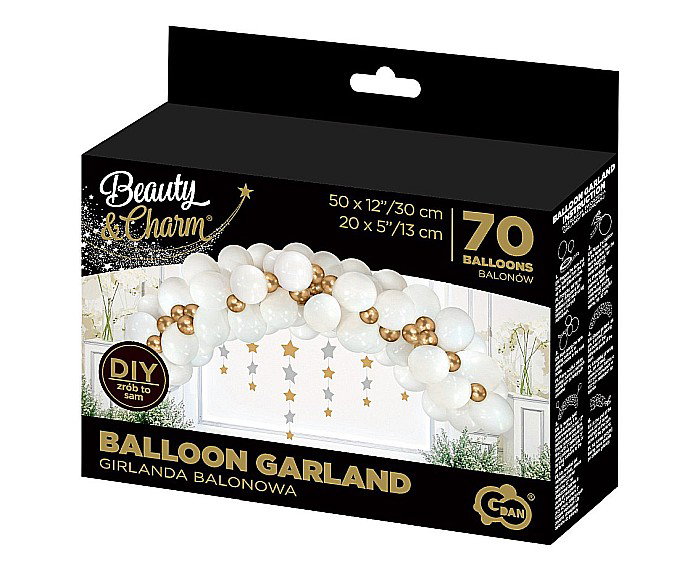 GOD GHIRLANDA DIN BALOANE B&C white and gold, 70 pcs GB-BZ70 [5]