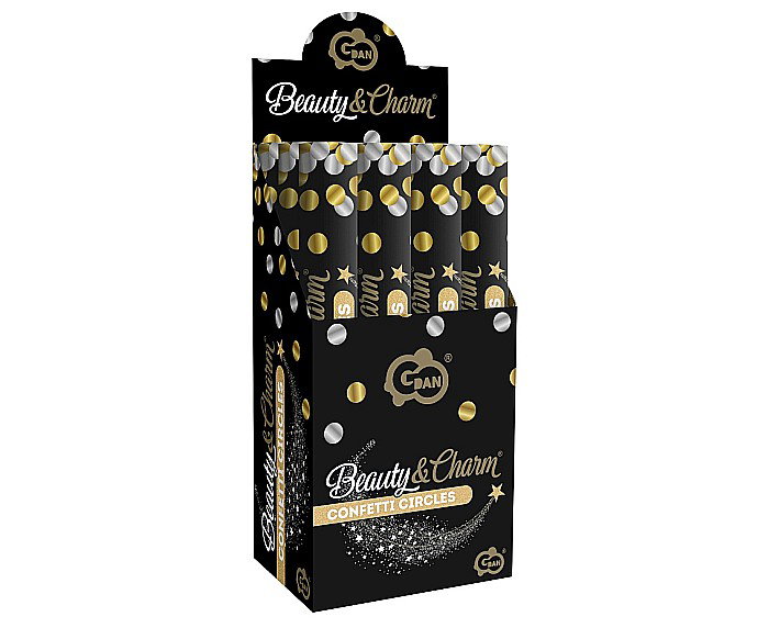 GOD CONFETTI Confetti cannon Gold and Silver, metallic circles foil, 40cm KP-ZS40 [2]