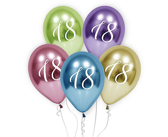 GOD BALOANE LATEX "18" balloons, platinum, 30cm 5/set GZ-18P5 [1]