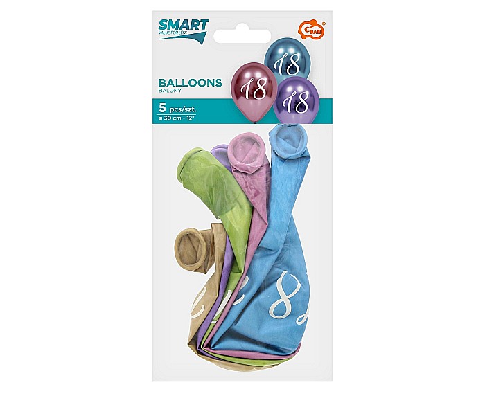 GOD BALOANE LATEX "18" balloons, platinum, 30cm 5/set GZ-18P5 [3]