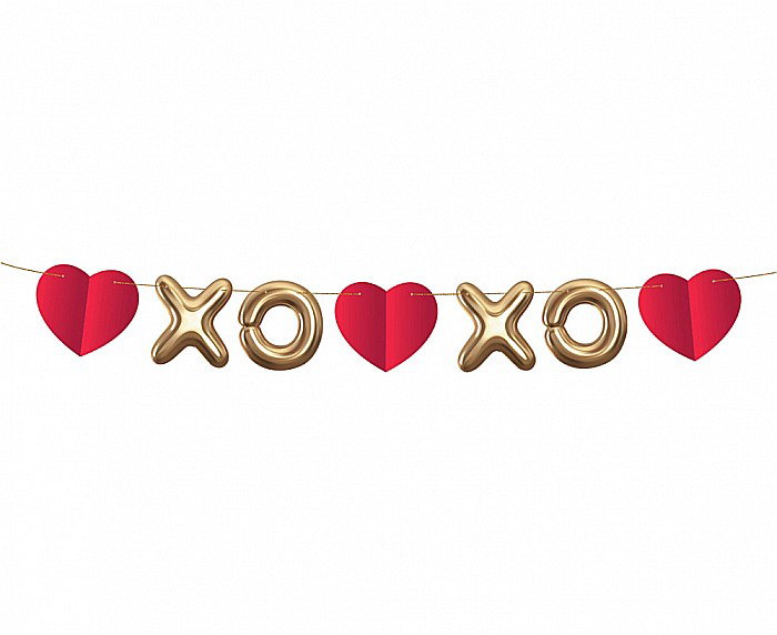 GOD GHIRLANDA DIN HARTIE XoXo, red-gold, 200cm RV-GPXO [1]