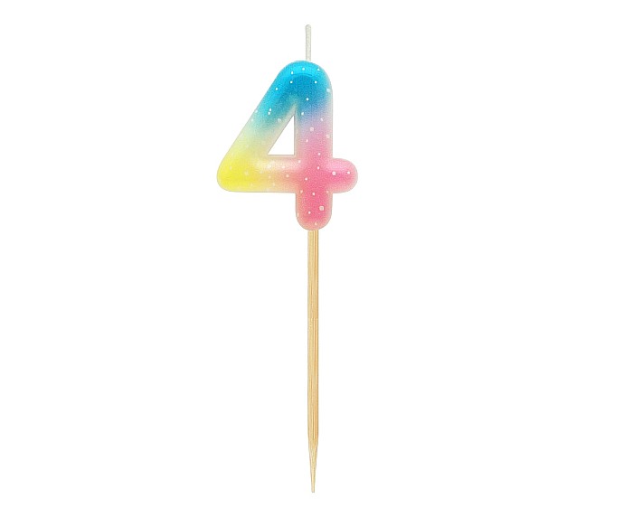 GOD LUMANARI TORT Number 4, pastel ombre, 4.5cm SF-POP4 [2]
