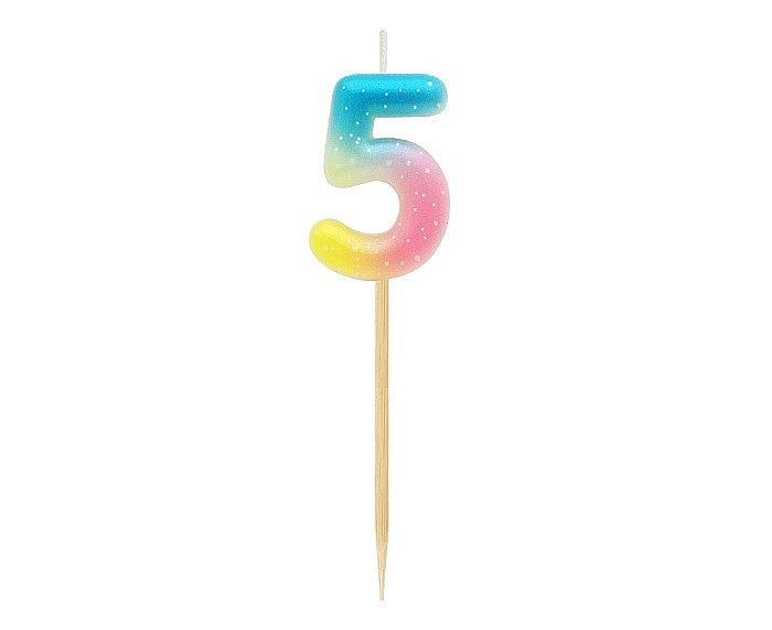 GOD LUMANARI TORT Number 5, pastel ombre, 4.5cm SF-POP5 [2]