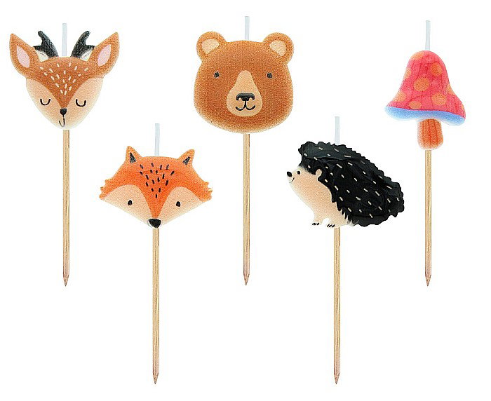 GOD LUMANARI TORT Pick candles, Forest animals, 8cm, 5/set SF-PZWL [1]
