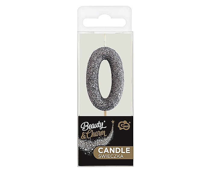 GOD LUMANARI TORT B&C Number 0, glitter black, 11.5cm BH-SPC0 [3]