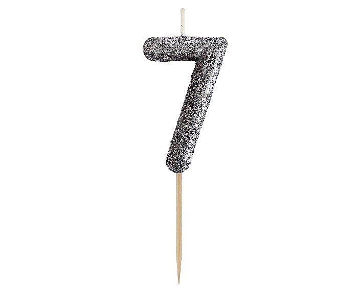 GOD LUMANARI TORT B&C Number 7, glitter black, 11.5cm BH-SPC7 [1]