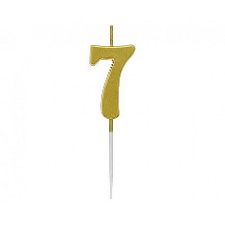 GOD LUMANARI TORT B&C Number 7, metallic gold, 9.5*2.3cm BH-SPZ7 [1]