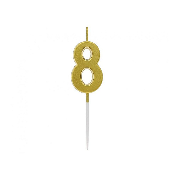 GOD LUMANARI TORT B&C Number 8, metallic gold, 9.5*2.3cm BH-SPZ8 [1]