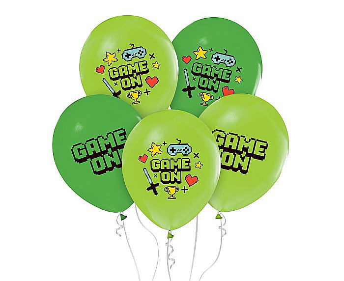 BALOANE LATEX Balloons Game On, 30cm, green 5/set GZ-GAMO [1]