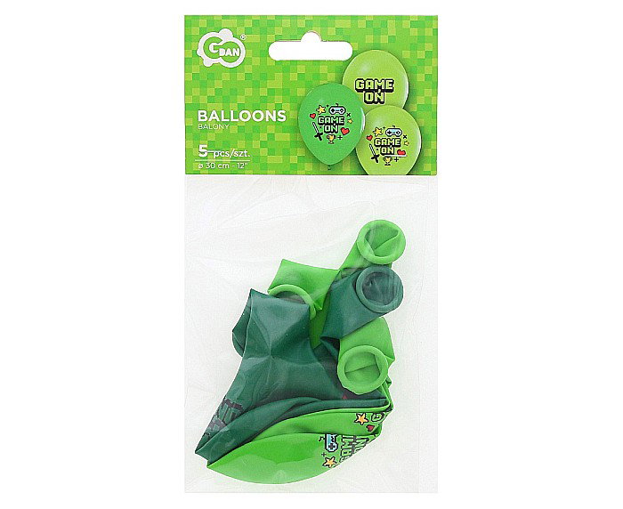 BALOANE LATEX Balloons Game On, 30cm, green 5/set GZ-GAMO [3]